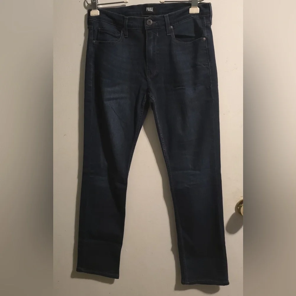 PAIGE Dark Blue Straight Jeans